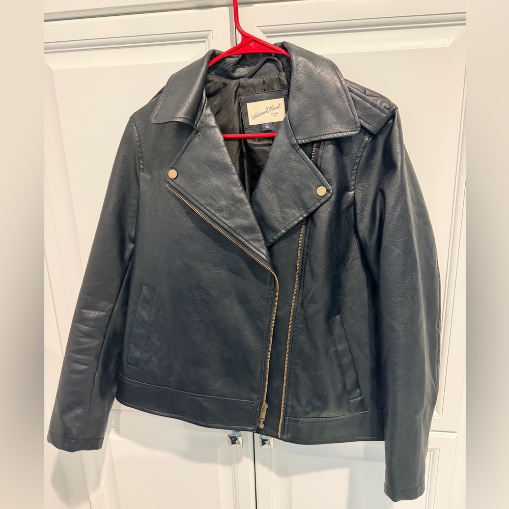 Universal Thread Black Faux Leather Asymmetrical Moto Jacket